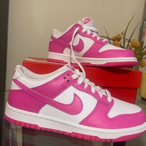 Nike Vibrant Pink and White Low-Tops